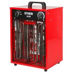 Appareil de chauffage électrique STIER Basic 9,0 kW 1150 m³/h, caisson en céramique, thermostat continu, radiateur chantier, radiateur soufflant (904472)
