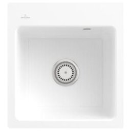V&B; Évier encastré Subway 45 XS Flat avec garniture vidage, commande manuelle, blanc neige ; Villeroy & Boch (67811FKG)