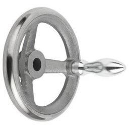 KIPP Volant manuel DIN 950 160 mm fonte grise acier poignée boule (K0671.4160X14)