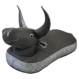 Westmann Pouf et animal flottant Taureau Noir 34 × 89 × 64 cm ; 50NRTH GmbH (ZHOL2503)