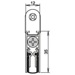Athmer Joint de porte double étanchéité M12/35 n° 1-392 déclenchement unilatéral longueur 1083 mm aluminium (1-392-1085)