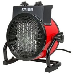 Appareil de chauffage électrique céramique STIER Basic 3,0 kW, caisson en céramique, thermostat continu, radiateur chantier, radiateur soufflant (904474)