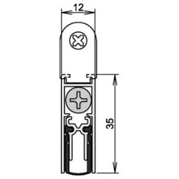 Joint de porte double M-12/35 1-392 Ausl.1-s.L.1208mm Alu. silverf. ; Athmer (1-392-1210)