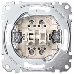 Merten Double bouton-poussoir insert 2S 1 pôle 10A 250V AC MEG3055-0000 (MEG3055-0000)
