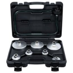 BGS technic BGS Jeu de clés à filtres cloches avec tuyau de vidange de filtre d’huile pour VAG, BMW, Citroën, Peugeot, Ford, Mercedes-Benz, Opel, Volvo 8 pièces ; (72054)