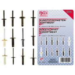 BGS Assortiment de rivets plastiques pour GM, BMW, Chrysler, VW & Ford 235 pièces ; BGS technic (9054)