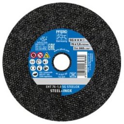Disque à tronçonner SG STEELOX D. 76 mm épaisseur disque 1,1 mm droite corindon ; PFERD (65508001)