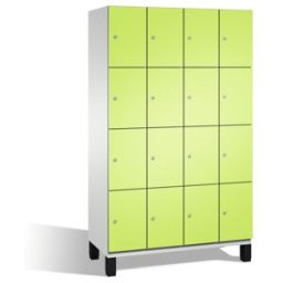 Cabinet Cambio C+P sur pieds, 16 compartiments, H1980xL1200xP525mm avant Viridian vert carrosserie gris clair ; C + P Möbelsysteme (45103-40 S10020)
