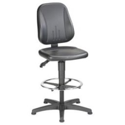 Chaise d'atelier pivotante Unitec patins + repose-pieds Rembourrage simili cuir ; Bimos (9651- 551)