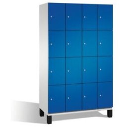 Cabinet C+P Cambio sur pieds, 16 compartiments, H1980xL1200xP525mm Façade Gentiane avant bleu corps gris clair ; C + P Möbelsysteme (45103-40 S10019)