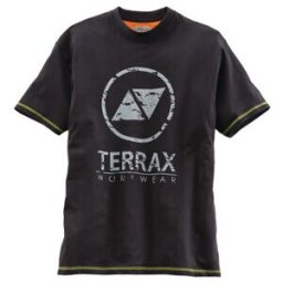 T-Shirt Terrax Hommes Vêtements de Travail Taille XXL noir/chaux 100%CO (10512)