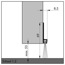 ELLEN Joint de porte pour portail IBS 70, 0308501 1000 mm Aluminium couleur alu ; Elton (41200010)