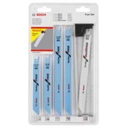 Ensemble de lames de sabre BOSCH en bois et métal Blister de 6 pièces (2607010906)
