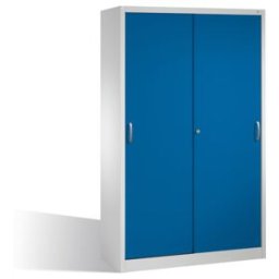 C + P Möbelsysteme Armoire à outils C+P pour charges lourdes avec portes coulissantes, 4 étagères, H1950xL1200xP500mm façade gentiane bleue carcasse gris clair ; C + P M (2059-002 S10007)