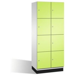 Cabinet Cambio C+P sur socle, 8 compartiments, H1950xL800xP525mm face avant Viridian vert corps gris clair ; C + P Möbelsysteme (45103-22 S10011)