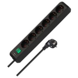 Eco-Line avec interrupteur 6 prises noir 3 m H05VV-F 3G1,5 ; Brennenstuhl (1159500400)