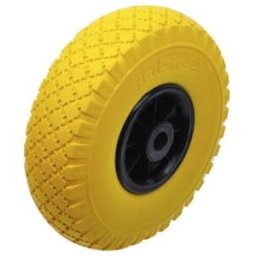 Roue pour diable/chariot de transport PU, jaune/noir 260 mm BGS Do it yourself (80652)