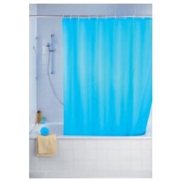 WENKO Rideau de douche 180x200, bleu clair anti-calcaire (20042100)