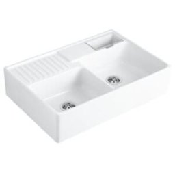 V&B; Évier double cuve encastrable Restesch., almond CeramicPlus ; Villeroy & Boch (632300AM)