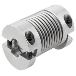 KIPP Accouplement à soufflet métallique avec moyeu de serrage amovible Gr. 10 Aluminium D1=5 D2=5 L=26 (K1881.0100260505)