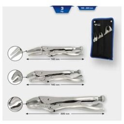 Brilliant Tools Pinces de verrouillage / Jeu de pinces étaux, 3 pcs (BT065003)
