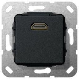 Gira Câble en fouet HDMI UP anneau de support noir mat 567010 (567010)
