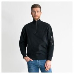 Sweat zippé oversize STIER Functional Pocket, Couleur Noir, Taille XL, coton organique (906685)