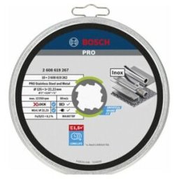 X-LOCK Disques à tronçonner BOSCH droits Standard for Inox 125x1x22,23 mm WA 60 T BF (2608619267)