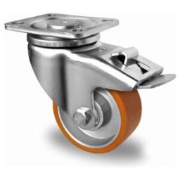 CASCOO Roulette pivotante avec frein total ø 125 mm série DAU5 à double roulement à billes (THPKKW0125DAU5D0N)