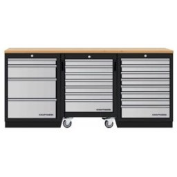 Mobilier d'atelier Mobilio 3 éléments Kraftwerk, chariot d'atelier, hêtre, 3 tiroirs (3964K-4R8)