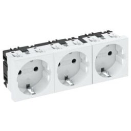 OBO Bettermann Prise 0 degré, triple prise de courant avec terre STD-D0 RW3 (6120042)
