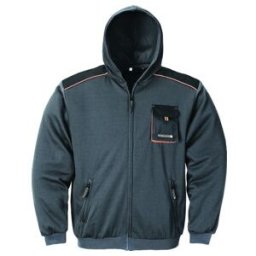 Veste en sweat p. hommes taille XXL gris foncé/noir/orange 100 % PES TERRATREND ; Terrax (3814-6310-Gr. -2XL)