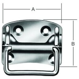 VORMANN Poignée de caisse avec plaque, L100mm, l80mm S1,5mm, poignée, diamètre 7,5mm acier (001328100Z)