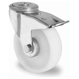 CASCOO Roulette pivotante avec frein total ø 100 mm série P0P0 à roulement (BBH35W0100P0P0R1W)