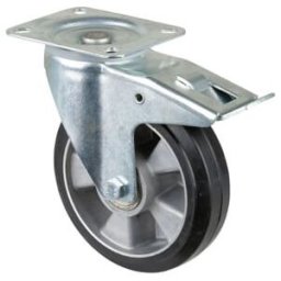 BS Rollen Roulette pivotante avec frein total, diamètre 180 mm, L420.B80 300kg, acier (L420.B80.180)