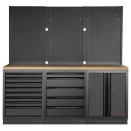 Mobilier d'atelier Mobilio 3 éléments Kraftwerk, paroi perforée (3964K-BLK-006)