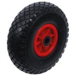 Roue pour diable/chariot de transport PU, rouge/noir 260 mm BGS Do it yourself (80650)