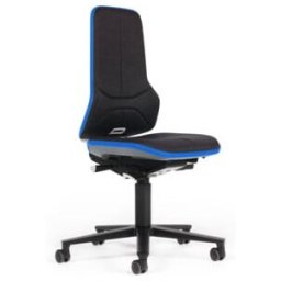 bimos Neon avec roulettes rembourrage tissu Flexband bleu assise 450-620 mm technique synchrone (9573-6801-3277)