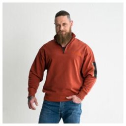 Sweat zippé oversize STIER Functional Pocket, Couleur Rouge, Taille XL, coton organique (906690)