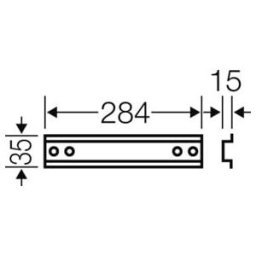 Hensel Rail de support 284 mm long, chapeau profilé 35 mm, avec TS 30 (2000015)