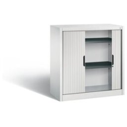C + P Möbelsysteme Buffet à dossiers C+P Omnispace avec volet roulant, 2 hauteurs de dossiers, H1030xL1000xP420mm avant gris clair corps gris clair gris clair ; C + P Mö (3242-00 S10081)