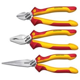 Wiha Pinces jeu Industrial electric Pince universelle, pince demi-ronde, pince coupante diagonale 3 pcs (38637) (38637)