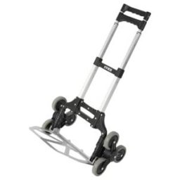 Diable à 3 roues-étoiles en aluminium STIER, pliable 70 kg, 3.9kg, réglage en hauteur, chariot de transport, diable de travail (904410)
