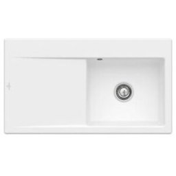 V&B; Évier Subway Style 50 cuve à droite, blanc pierre CeramicPlus ; Villeroy & Boch (335100RW)