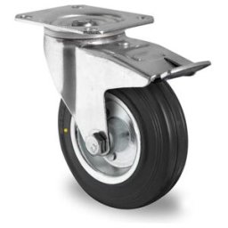 CASCOO Roulette directionnelle avec frein total ø 200 mm série SWS4 (électroconductrice) roulement à billes (TPP58W0200SWS4R0NE)