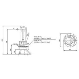 Wilo Pompe immergée pour eaux usées Rexa PRO-C06-344A/21T025X540/O, 2,5 kW, DN65/80 (6098480)