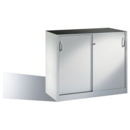 C + P Möbelsysteme Armoire à outils C+P avec portes coulissantes, 1 tablette à l'intérieur, H1000xL1200xP500mm à l'avant corps gris clair gris clair gris clair ; C + P M (2056-09 S10072)