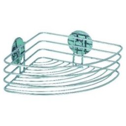 WENKO Turbo-Loc Étagère d'angle Chrome, 26,5x20x10,5 cm (18913100)