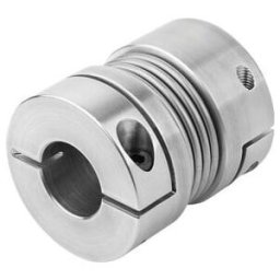 KIPP Accouplement à soufflet métallique Gr. 18 moyeu à serrage radial 14 x 14 x 63 Aluminium (K1882.0180631414)