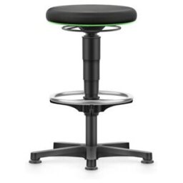 bimos Tabouret pivotant siège tissu hauteur siège 530 - 750 mm avec patins et repose-pieds (9461-6801-3280-535)